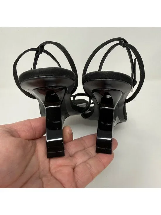 New Reformation Emilia Wedge Sandal Black Sz 7.5 - Picture 6 of 12